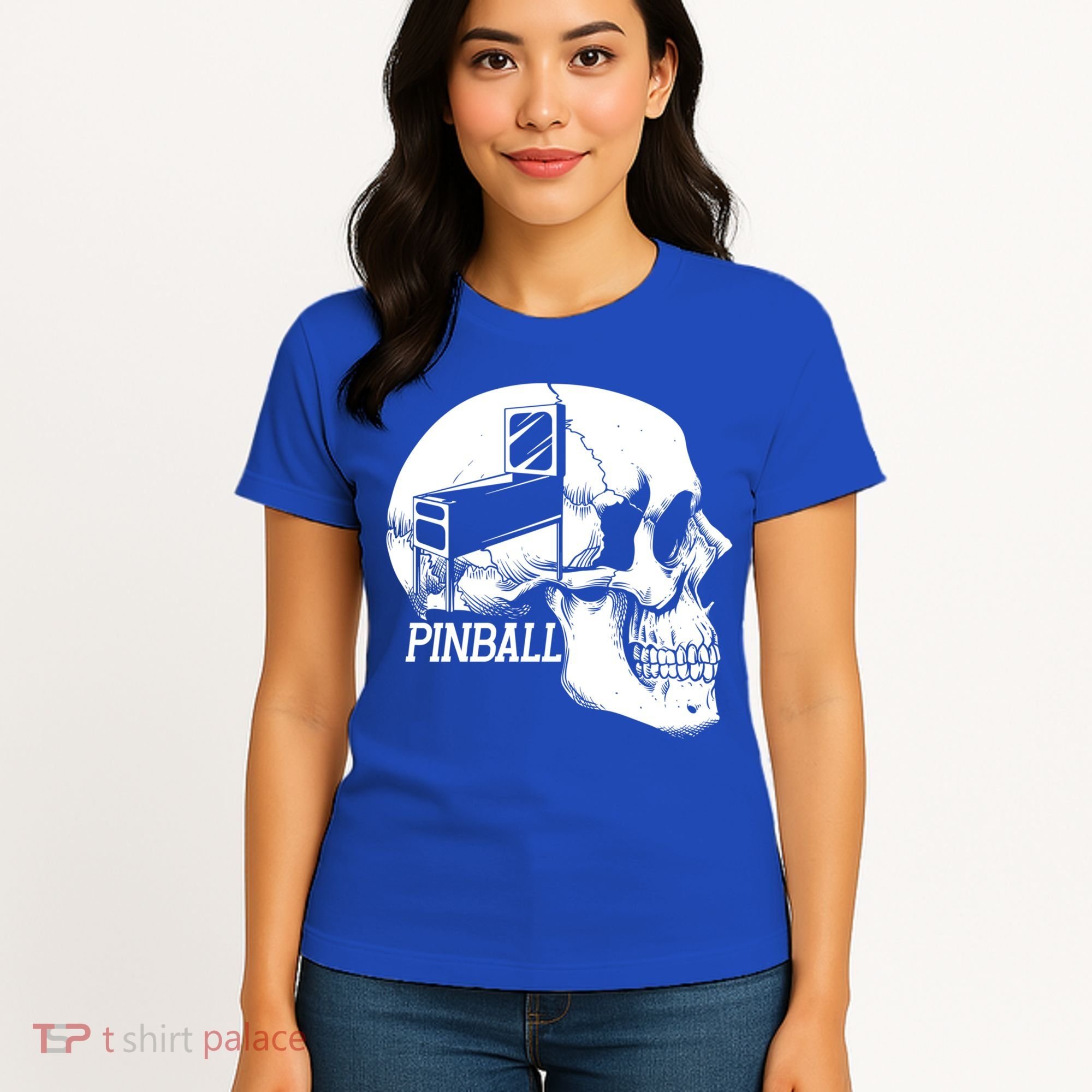 Funny Pinball Fan Skeleton Gaming Gamer Gift Women's T-Shirt