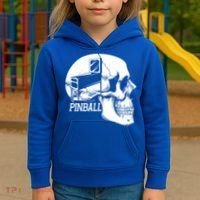 Funny Pinball Fan Skeleton Gaming Gamer Gift Kids Hoodie thumb 3