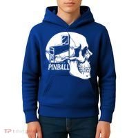 Funny Pinball Fan Skeleton Gaming Gamer Gift Kids Hoodie thumb 4