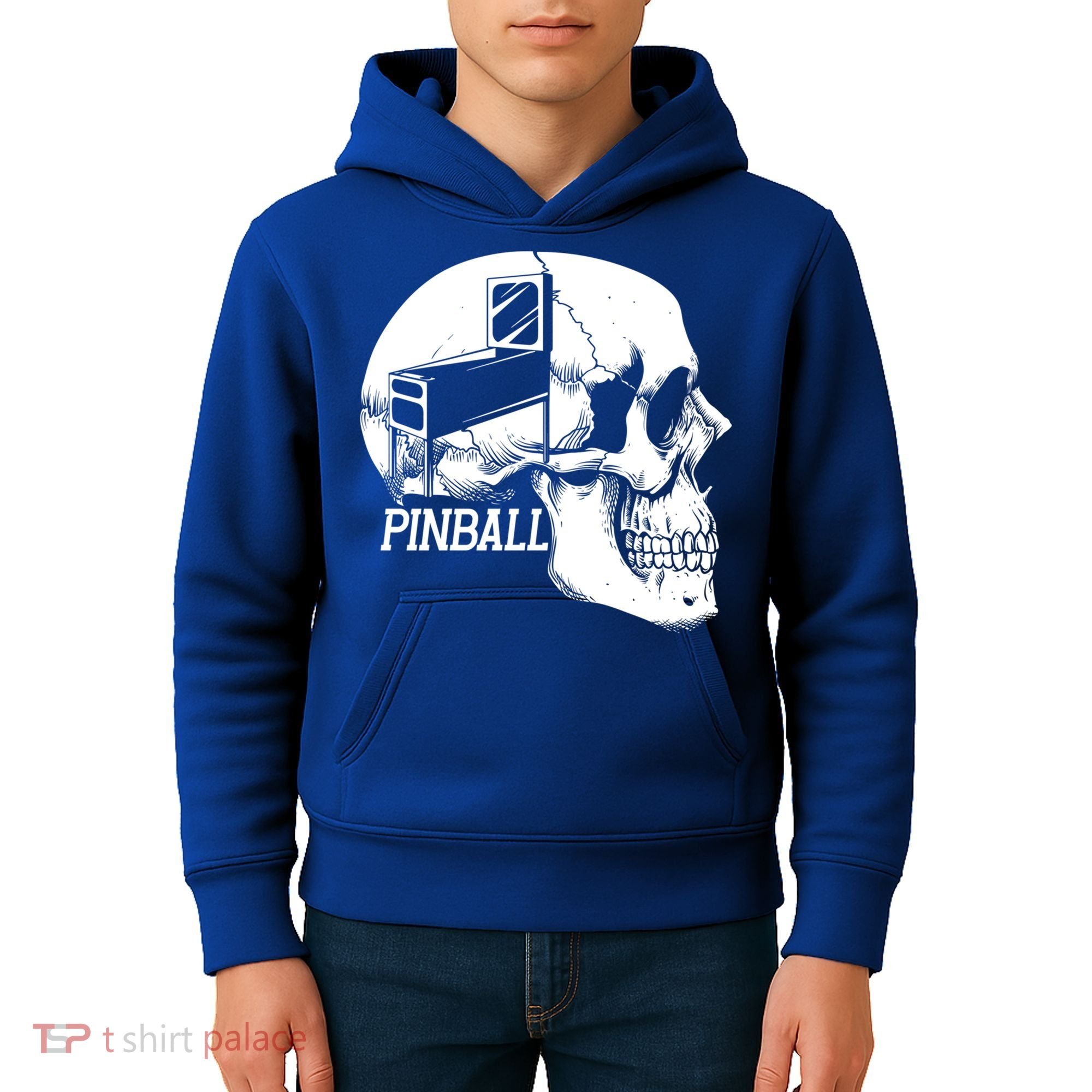 Funny Pinball Fan Skeleton Gaming Gamer Gift Kids Hoodie