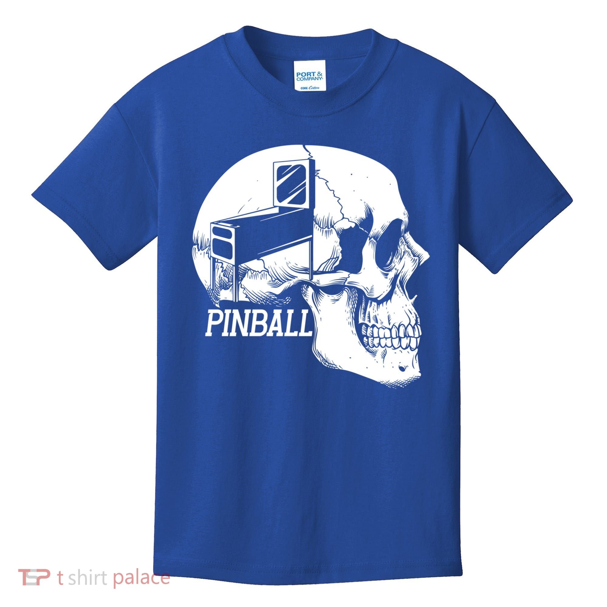 Funny Pinball Fan Skeleton Gaming Gamer Gift Kids T-Shirt