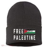 Free Palestine Flag Stand For Peace In The Middle East Sustainable Knit Beanie thumb 0