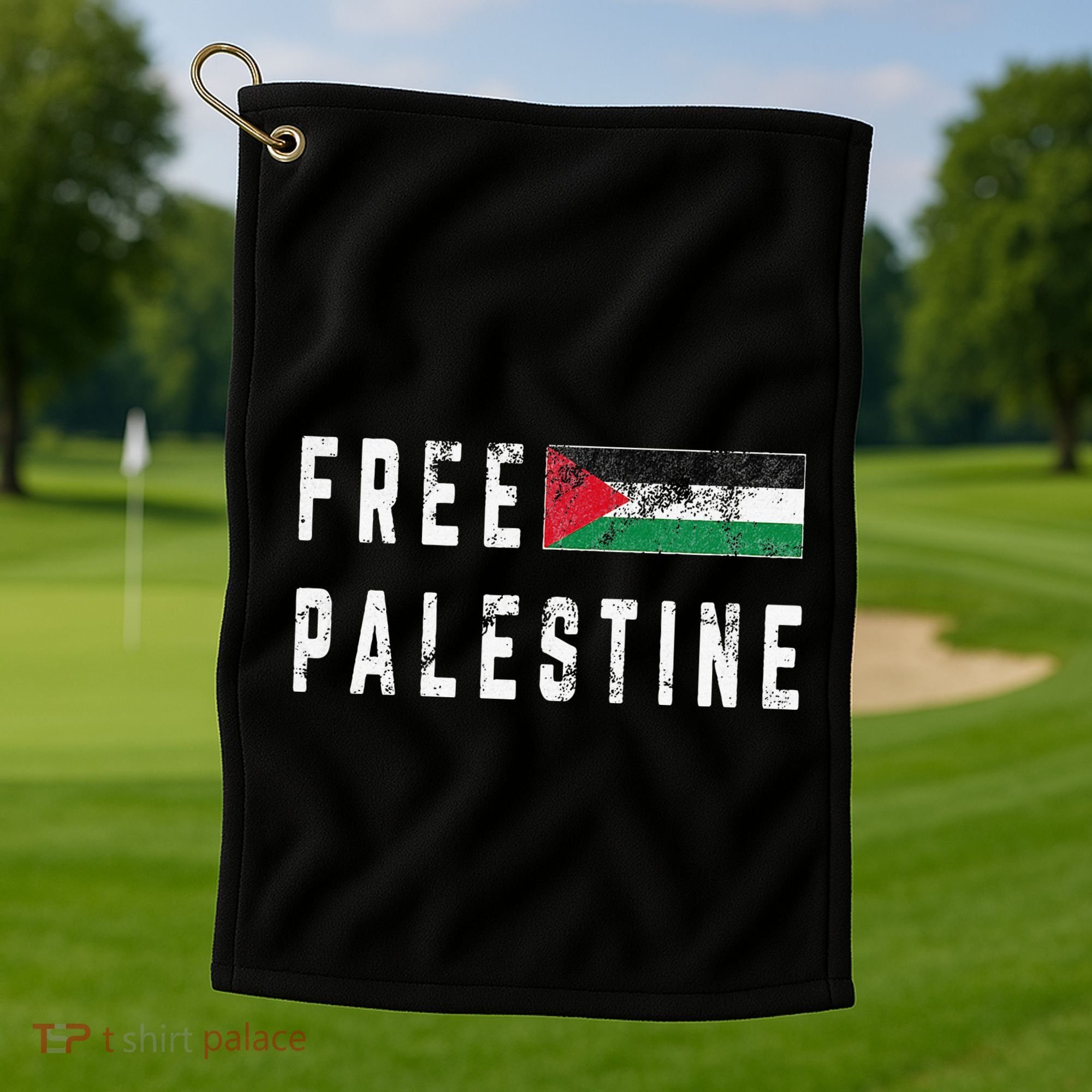 Free Palestine Flag Stand For Peace In The Middle East Golf Towel