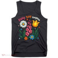 Floral Plant Foxglove Daisy Tulip Flower Girl Mom Mothers Tank Top thumb 0