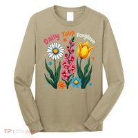 Floral Plant Foxglove Daisy Tulip Flower Girl Mom Mothers Long Sleeve Shirt thumb 0