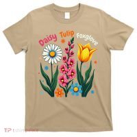 Floral Plant Foxglove Daisy Tulip Flower Girl Mom Mothers T-Shirt thumb 0