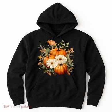 Fall Pumpkin Floral Holiday Hoodie