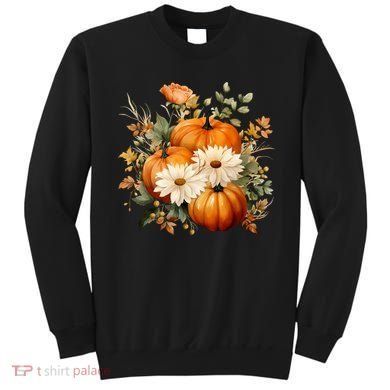 Fall Pumpkin Floral Holiday Sweatshirt
