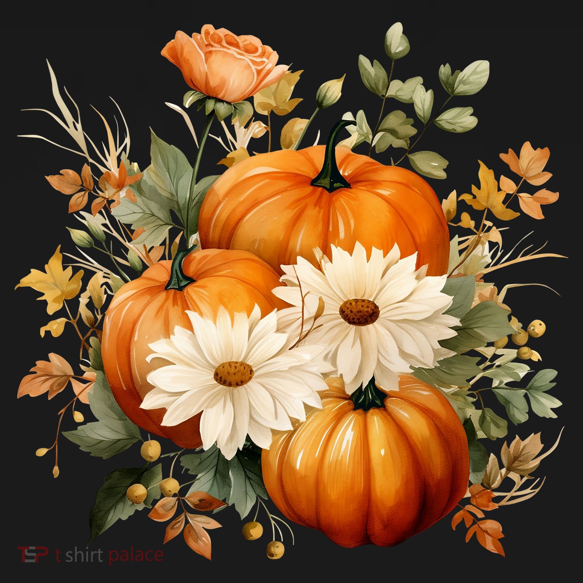Fall Pumpkin Floral Holiday Sweatshirt