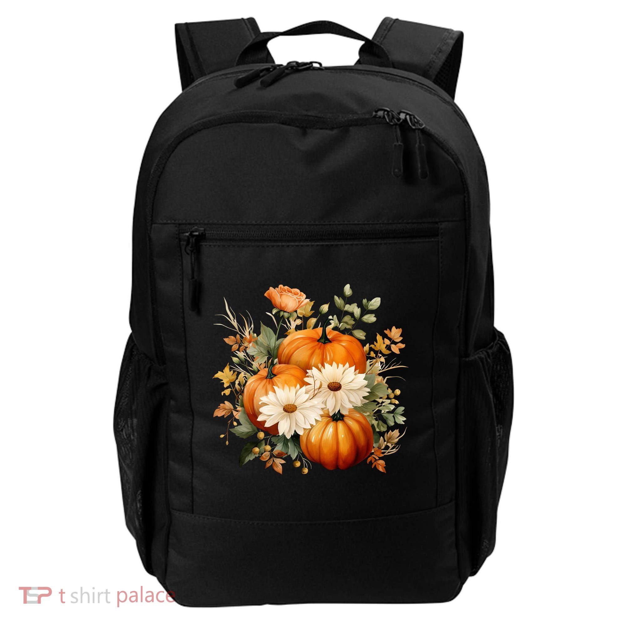 Fall Pumpkin Floral Holiday Backpack