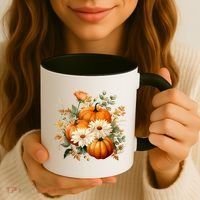 Fall Pumpkin Floral Holiday Coffee Mug thumb 3