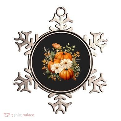 Fall Pumpkin Floral Holiday Ornament