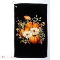 Fall Pumpkin Floral Holiday Golf Towel thumb 0