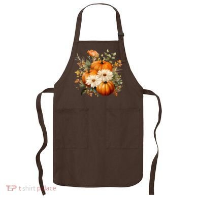 Fall Pumpkin Floral Holiday Apron
