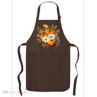 Fall Pumpkin Floral Holiday Apron thumb 0