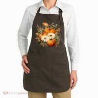 Fall Pumpkin Floral Holiday Apron thumb 2
