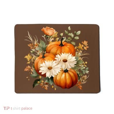 Fall Pumpkin Floral Holiday Mousepad