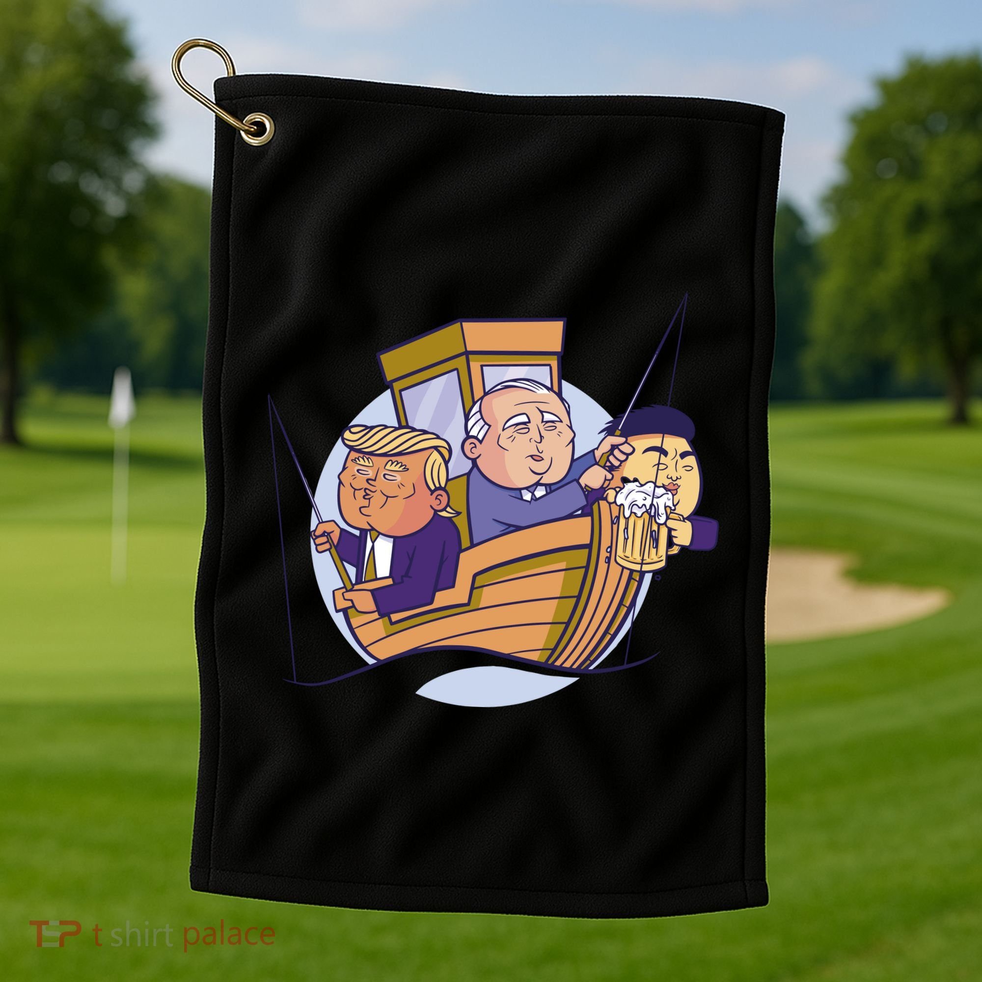Fishing Presidents Funny Golf Towel