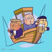 Fishing Presidents Funny Button thumb 1
