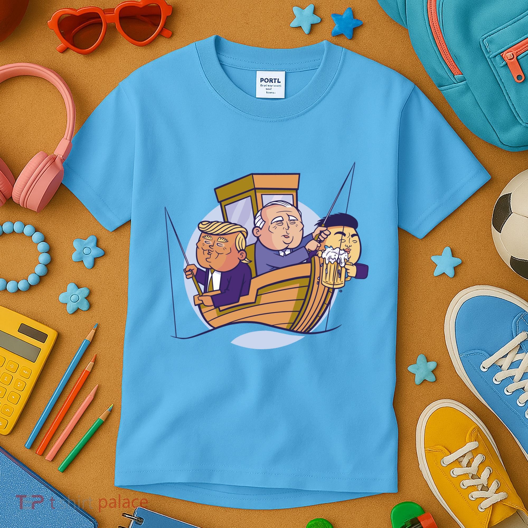 Fishing Presidents Funny Kids T-Shirt