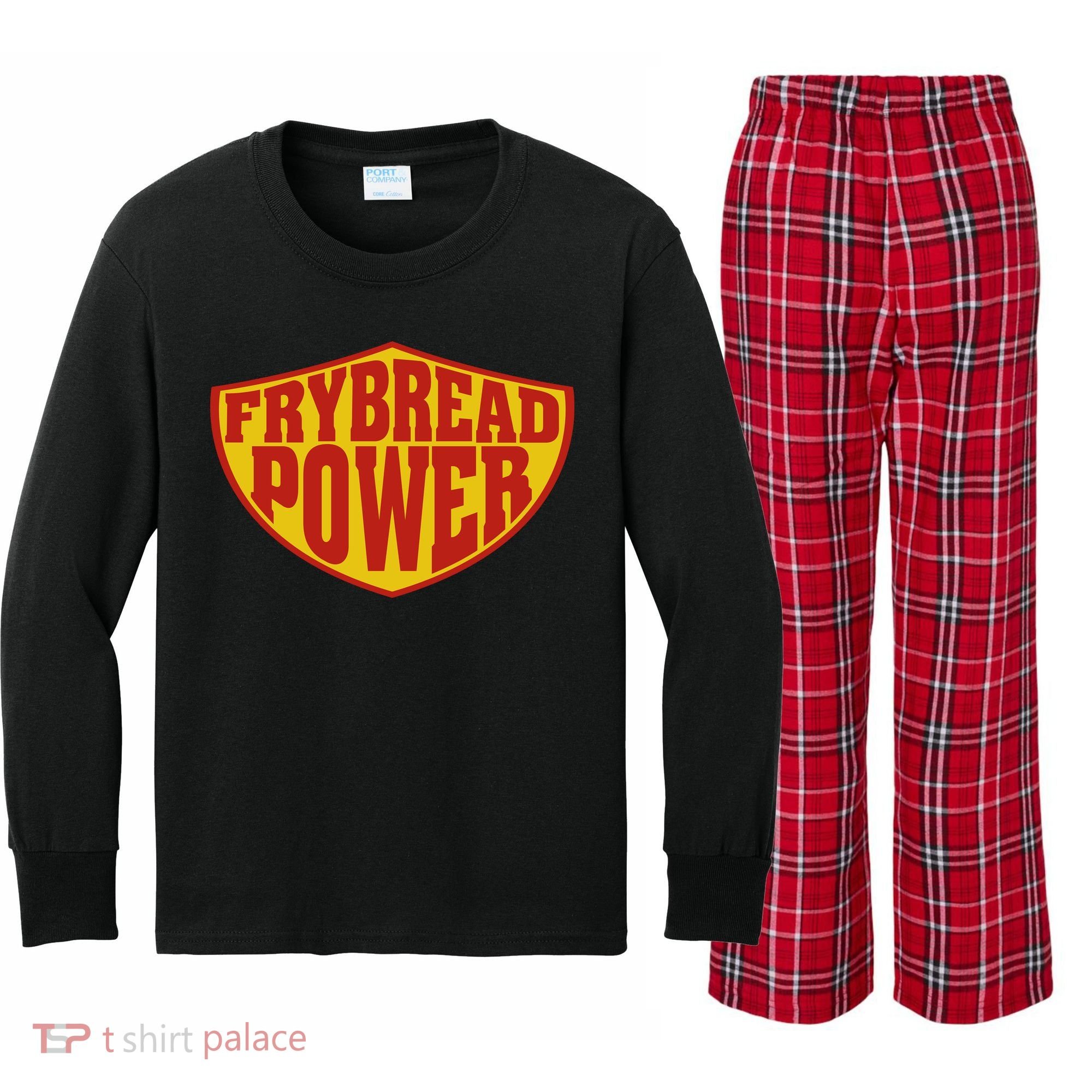 Frybread Power Kids Long Sleeve Plaid Pajama Set