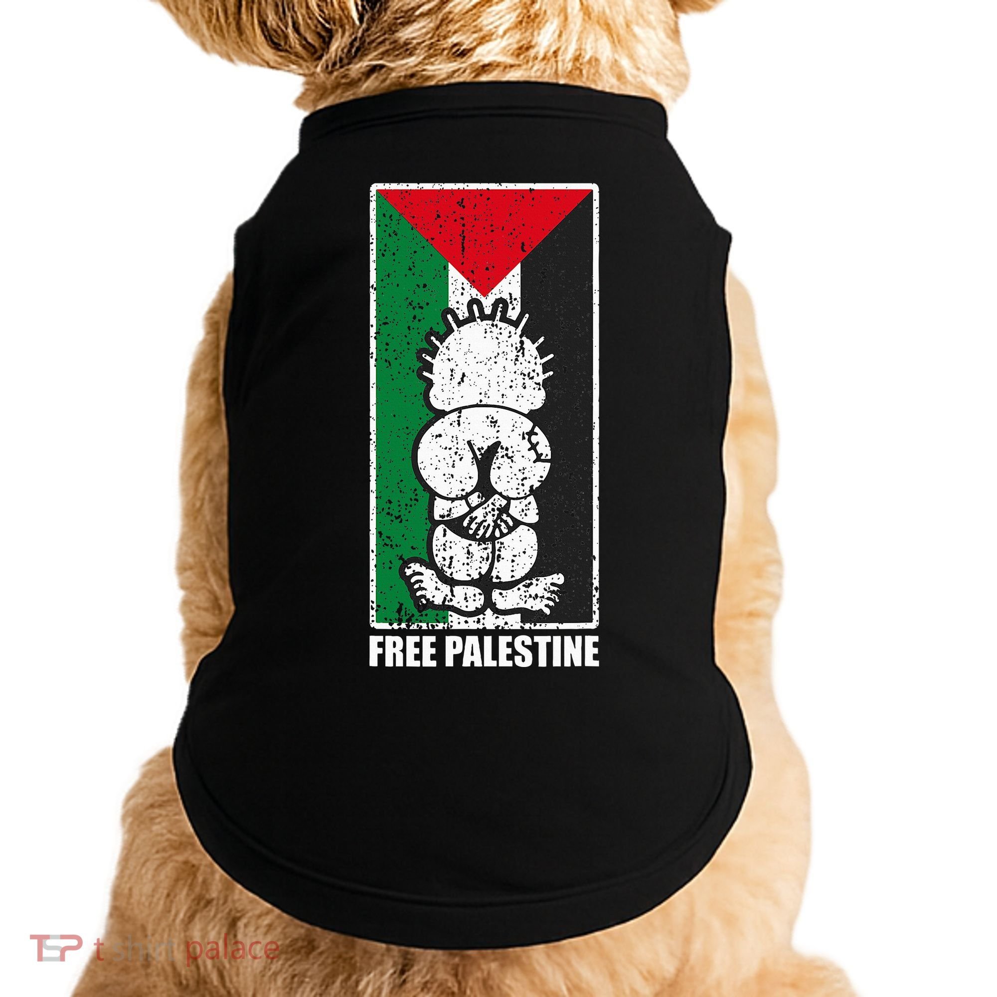 Free Palestine Flag Hanthala Gaza Save Sheikh Jarrah Doggie Tank