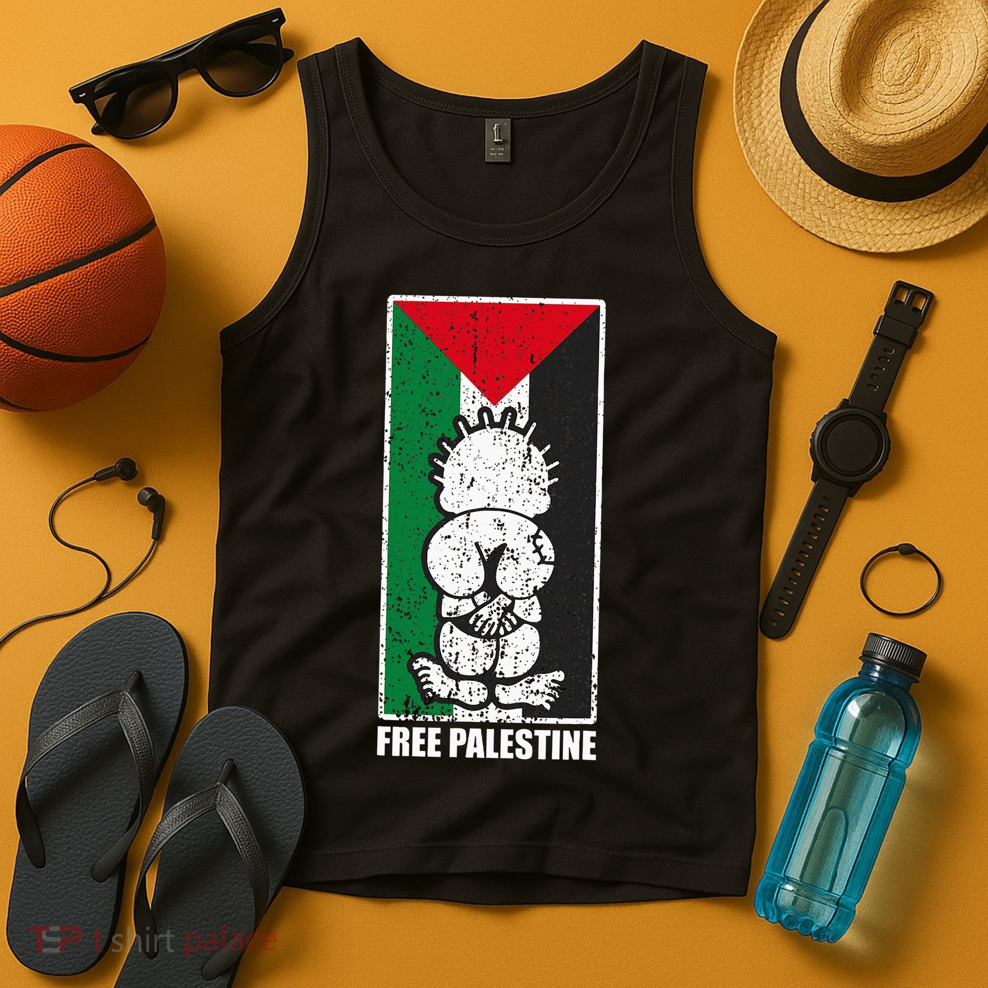 Free Palestine Flag Hanthala Gaza Save Sheikh Jarrah Tank Top