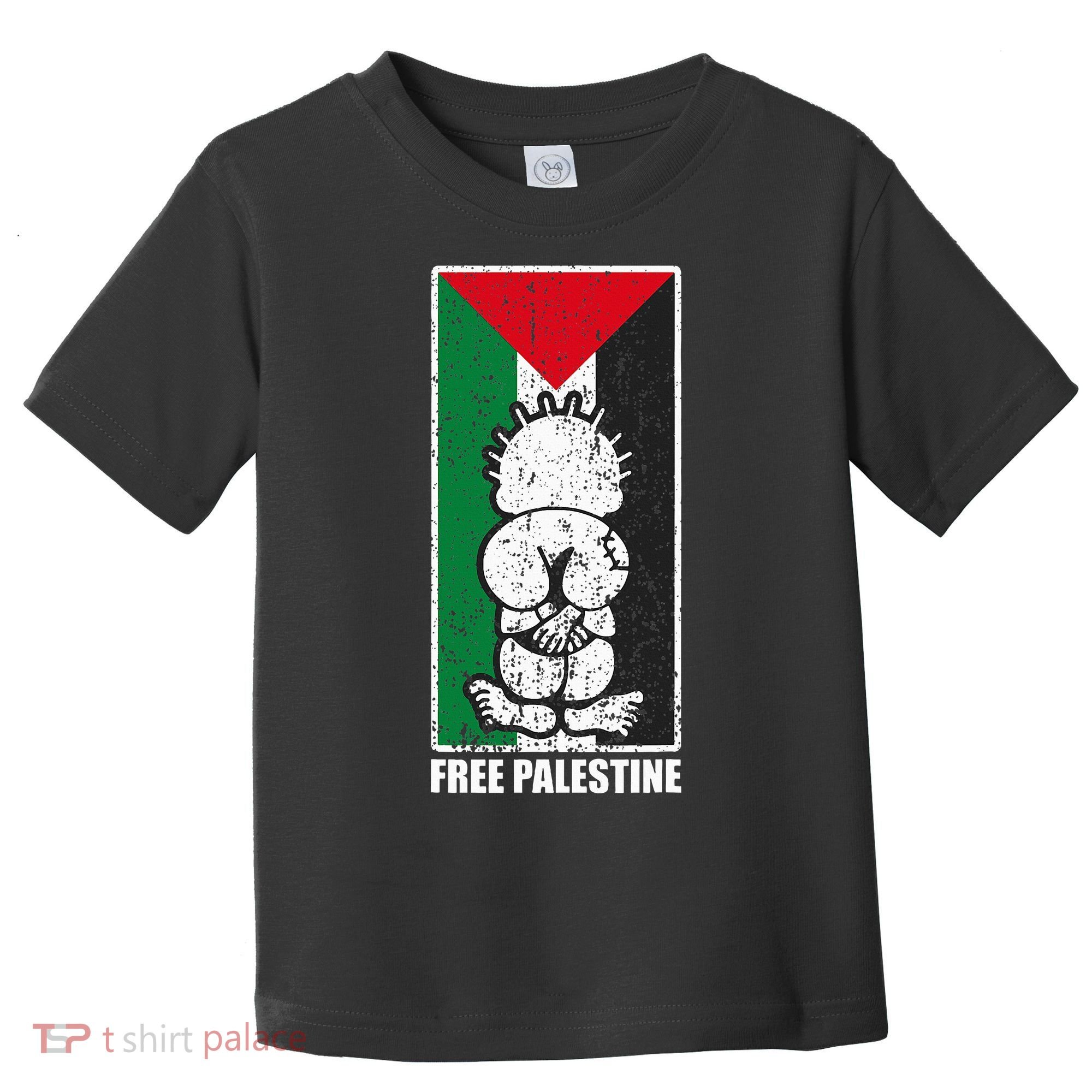 Free Palestine Flag Hanthala Gaza Save Sheikh Jarrah Toddler T-Shirt