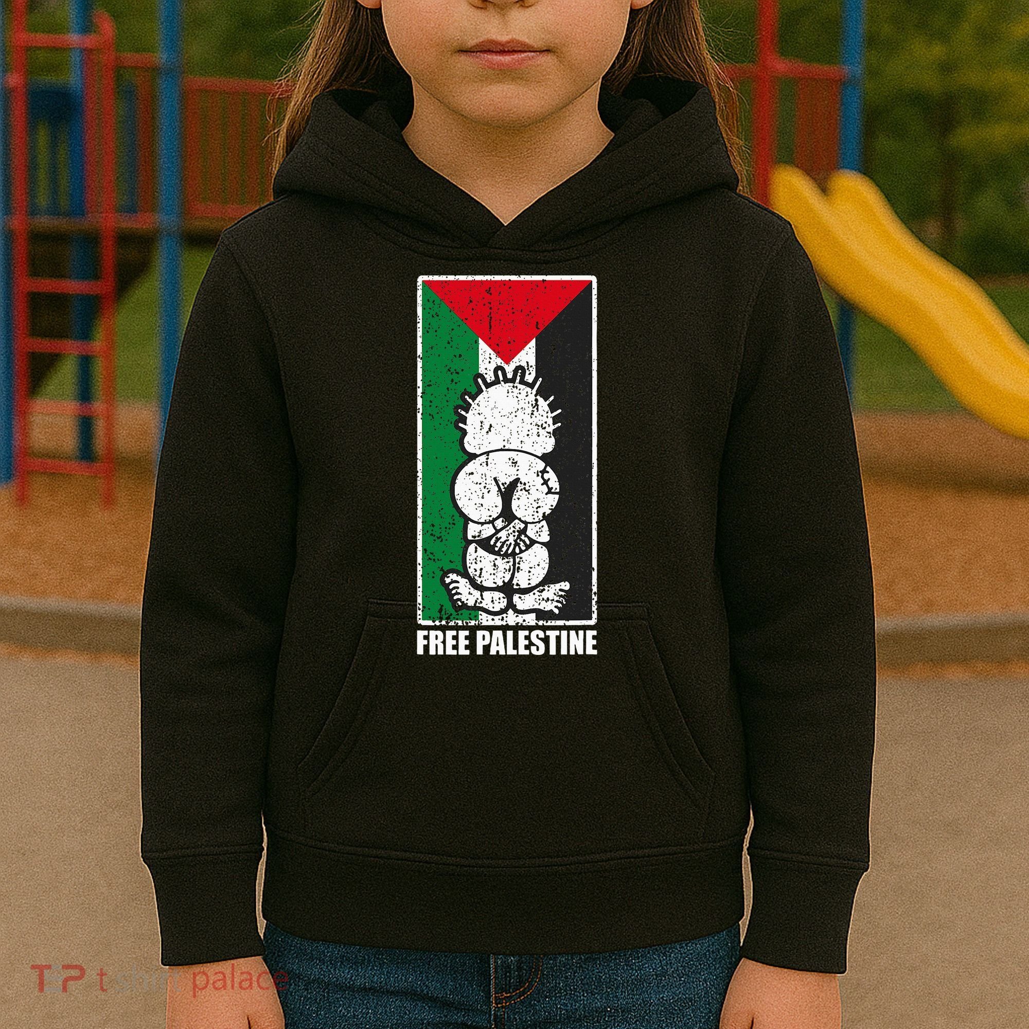 Free Palestine Flag Hanthala Gaza Save Sheikh Jarrah Kids Hoodie