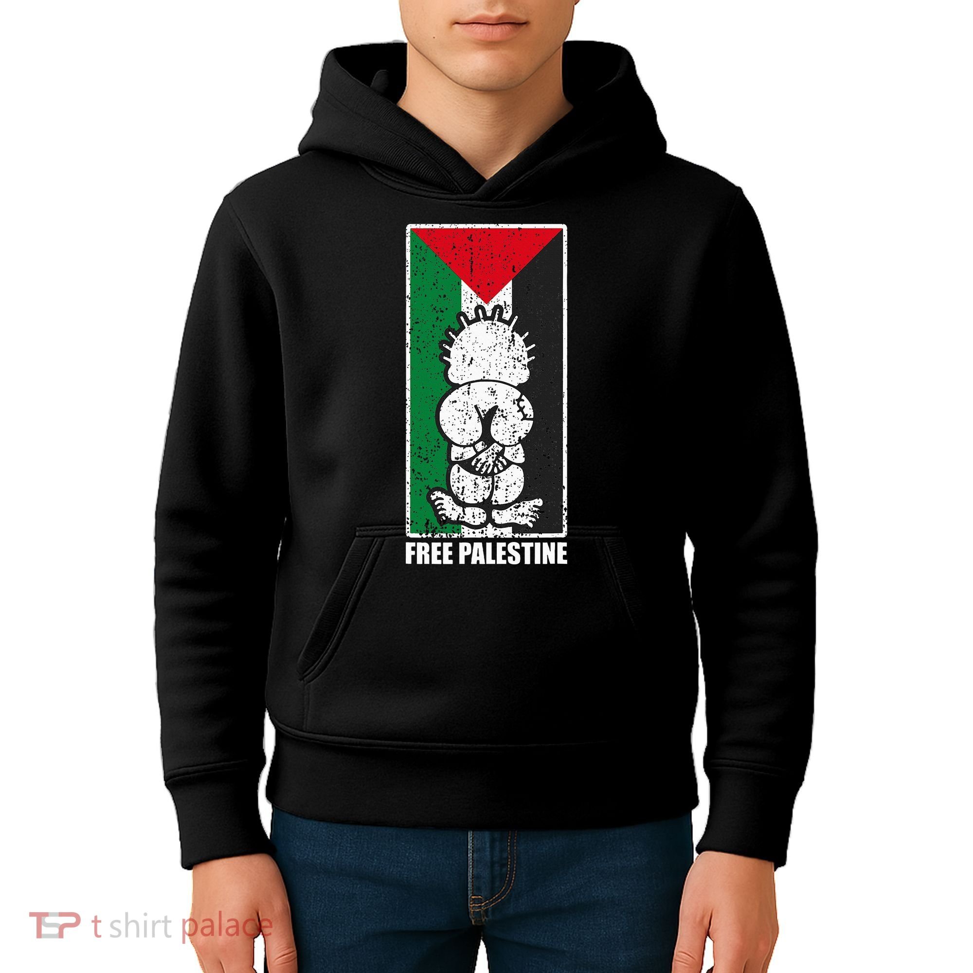 Free Palestine Flag Hanthala Gaza Save Sheikh Jarrah Kids Hoodie
