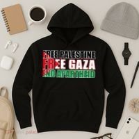 Free Palestine Free Gaza End Apartheid Palestinian Flag Hoodie thumb 3