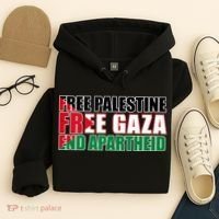 Free Palestine Free Gaza End Apartheid Palestinian Flag Hoodie thumb 4