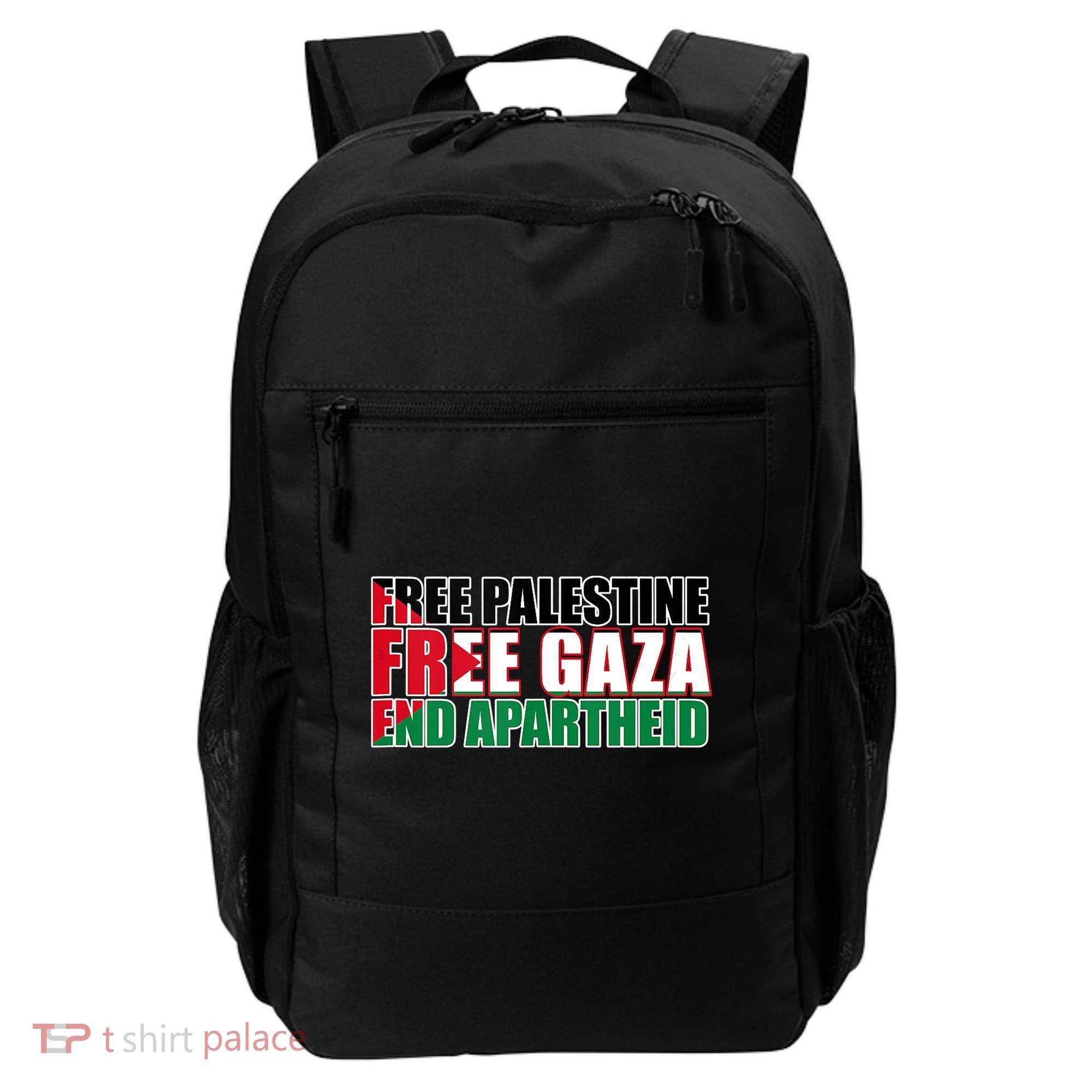Free Palestine Free Gaza End Apartheid Palestinian Flag Backpack
