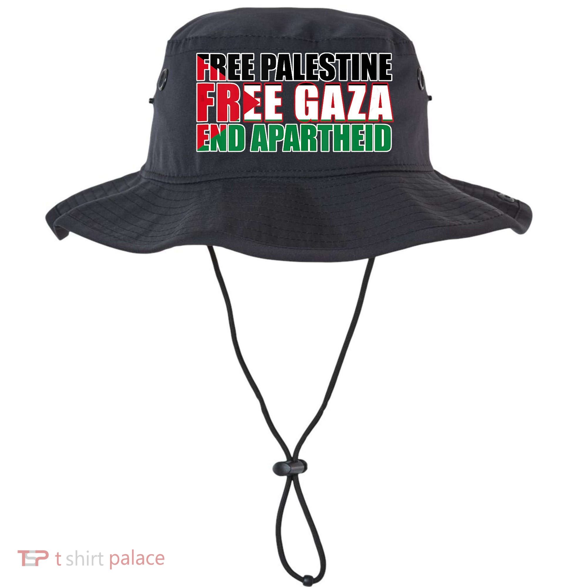 Free Palestine Free Gaza End Apartheid Palestinian Flag Bucket Hat