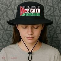 Free Palestine Free Gaza End Apartheid Palestinian Flag Bucket Hat thumb 3