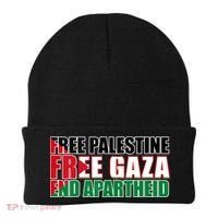Free Palestine Free Gaza End Apartheid Palestinian Flag Beanie thumb 0