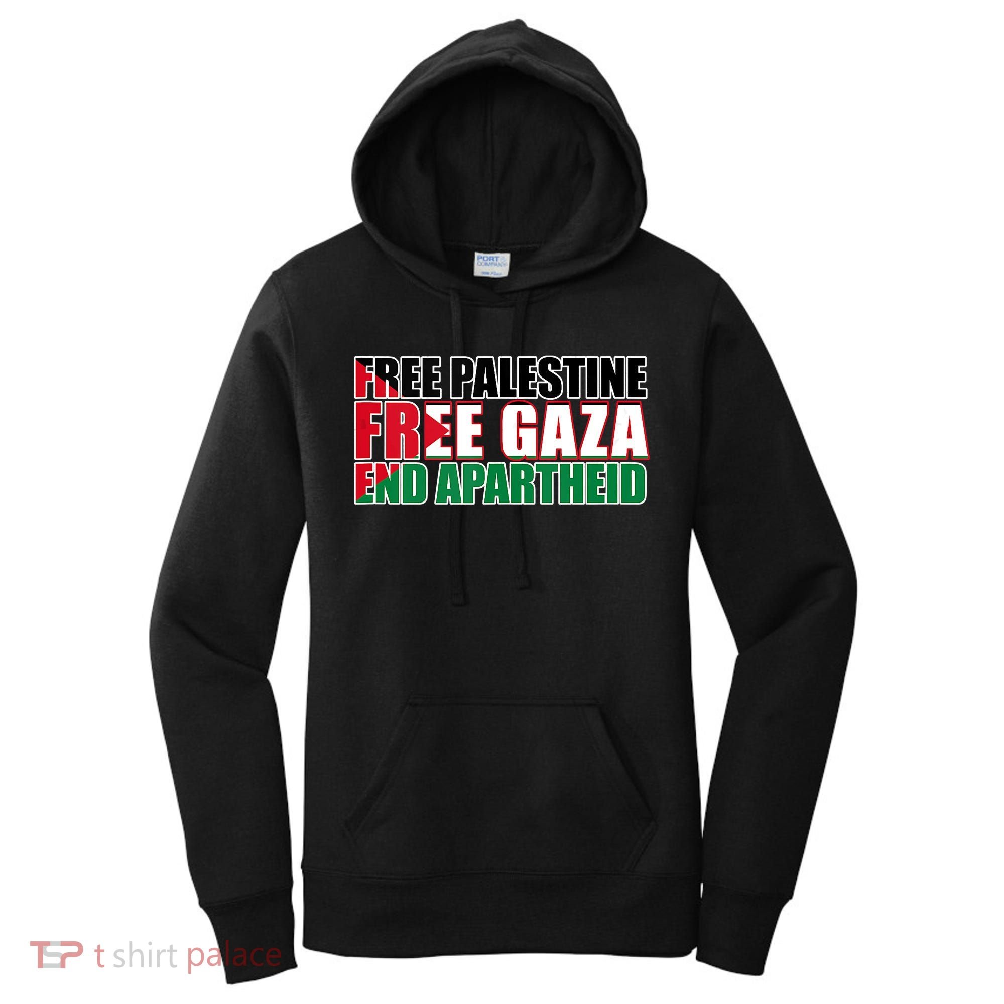 Free Palestine Free Gaza End Apartheid Palestinian Flag Women's Hoodie