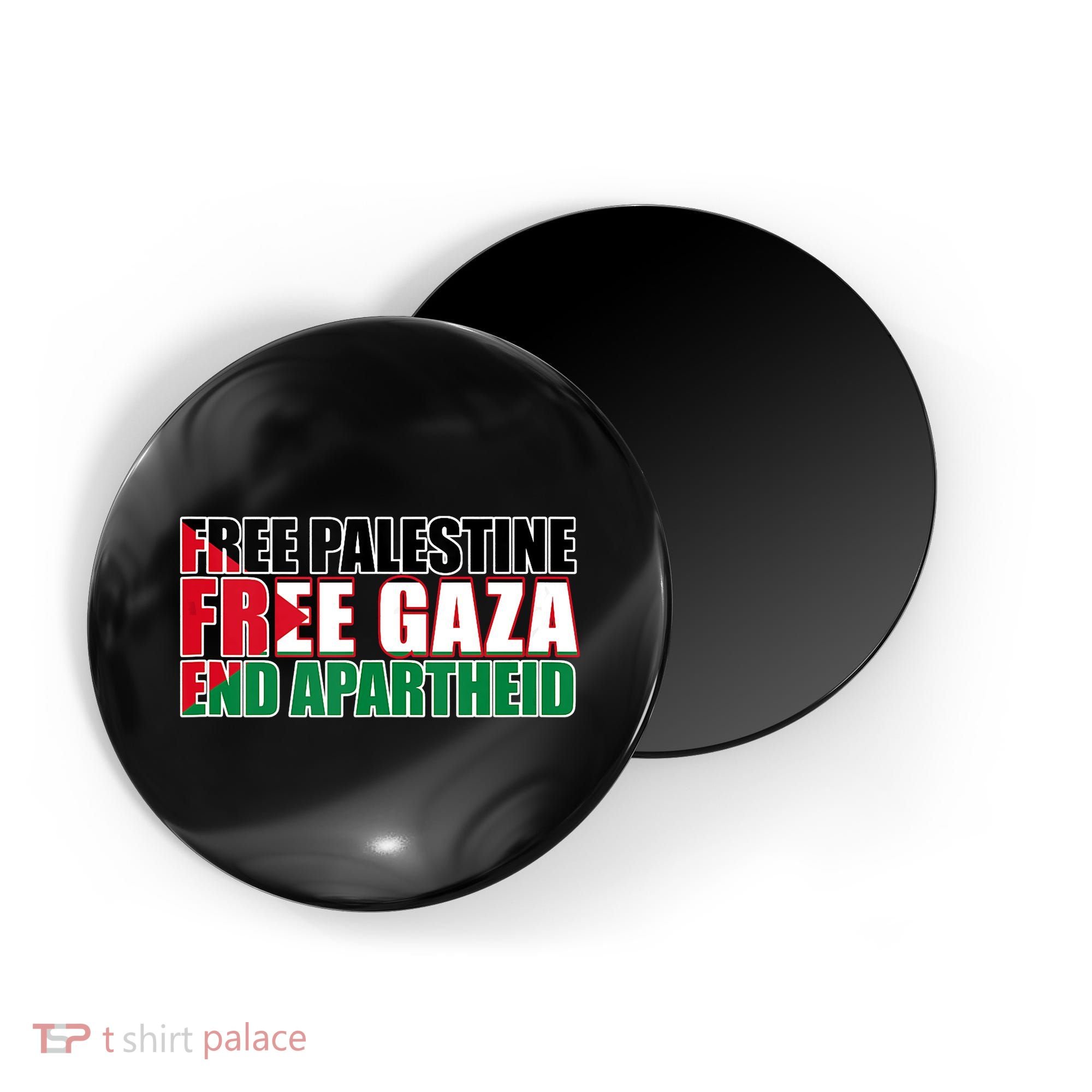 Free Palestine Free Gaza End Apartheid Palestinian Flag Magnet