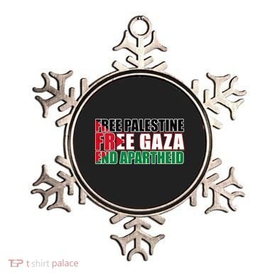 Free Palestine Free Gaza End Apartheid Palestinian Flag Ornament