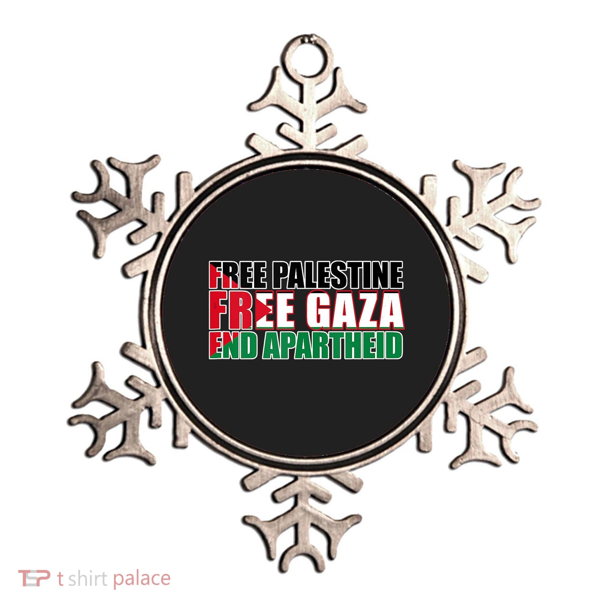 Free Palestine Free Gaza End Apartheid Palestinian Flag Ornament