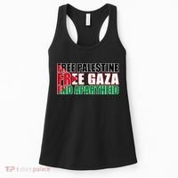 Free Palestine Free Gaza End Apartheid Palestinian Flag Women's Tank Top thumb 0
