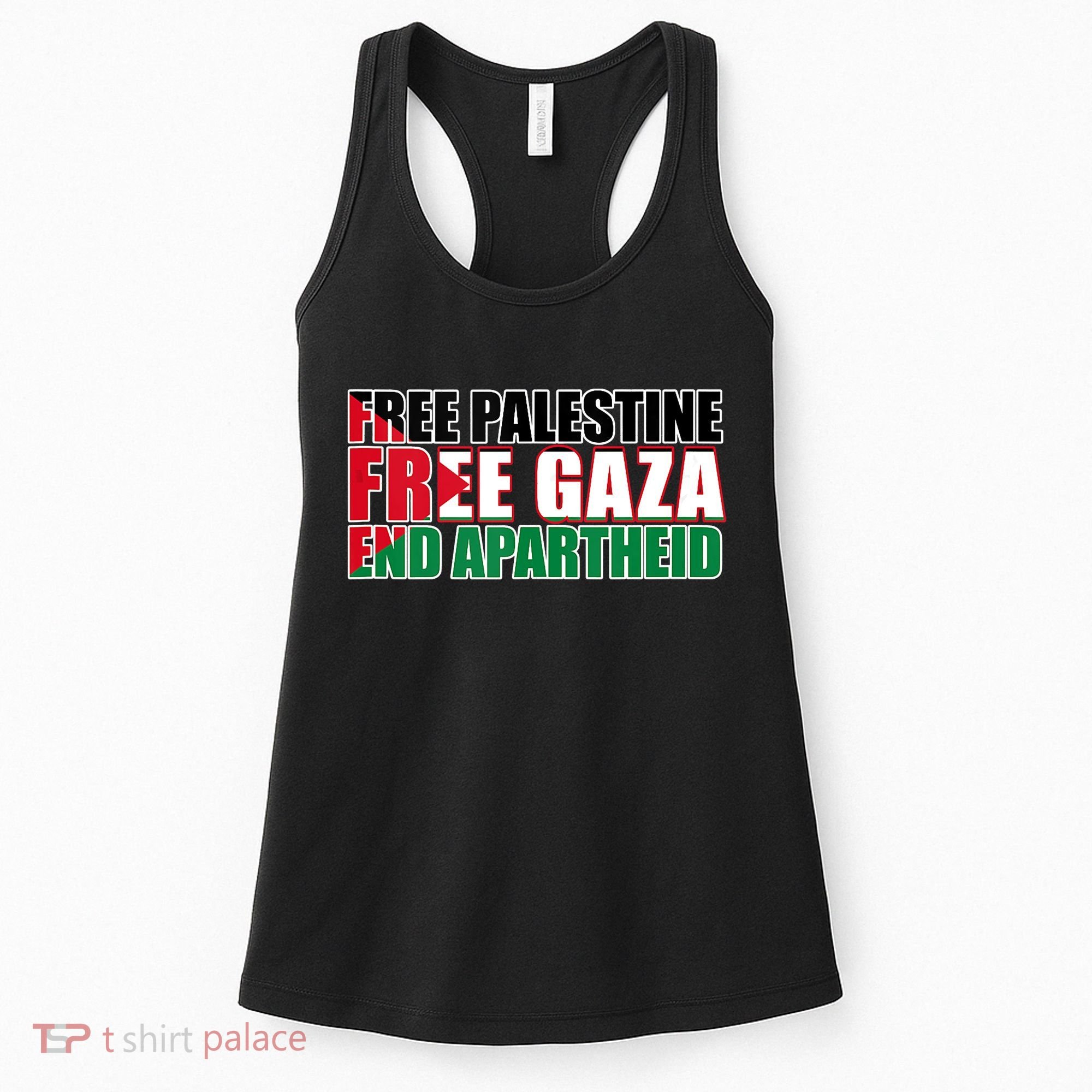 Free Palestine Free Gaza End Apartheid Palestinian Flag Women's Tank Top