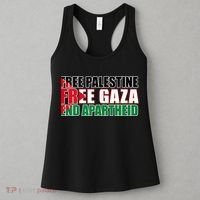 Free Palestine Free Gaza End Apartheid Palestinian Flag Women's Tank Top thumb 3
