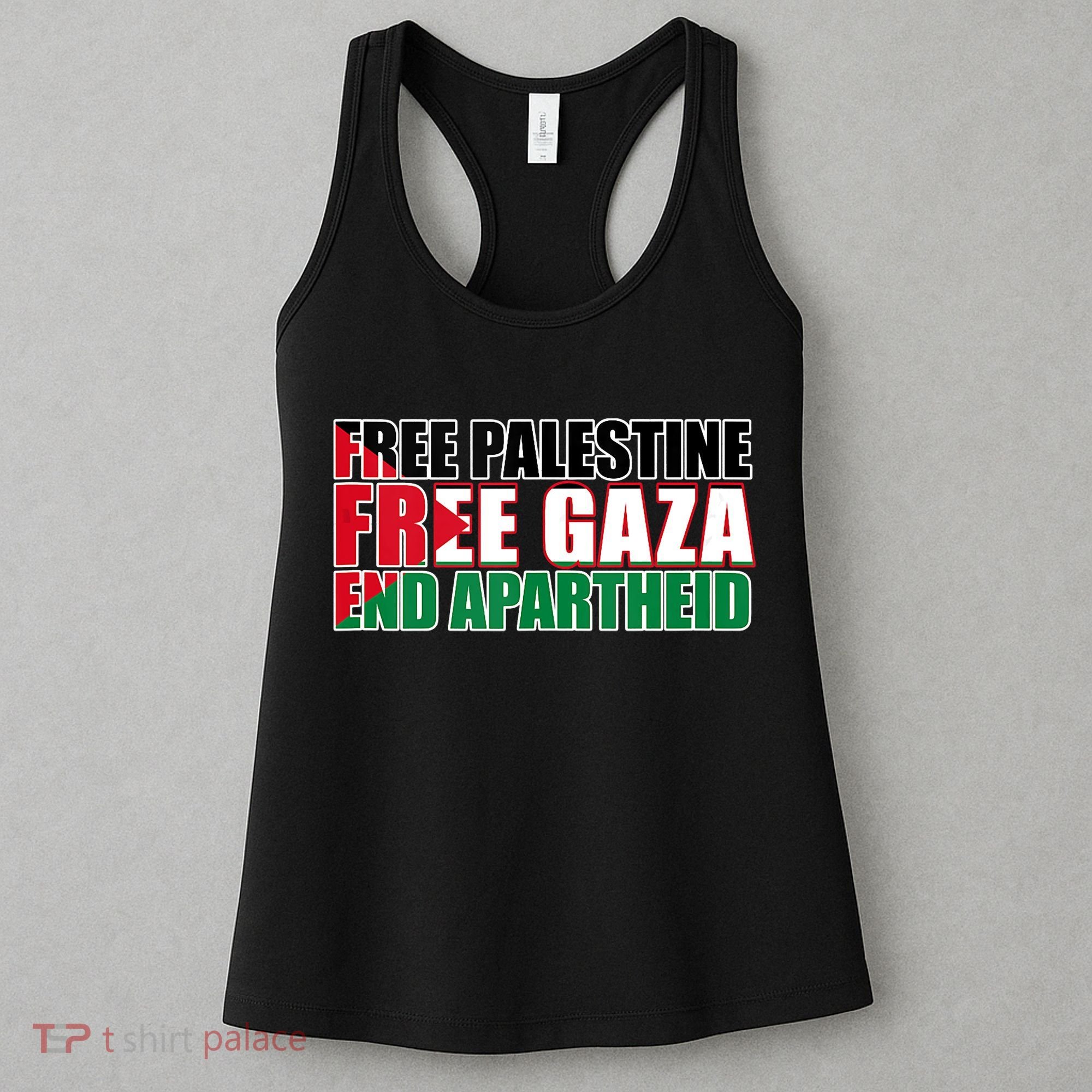 Free Palestine Free Gaza End Apartheid Palestinian Flag Women's Tank Top