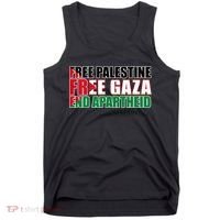 Free Palestine Free Gaza End Apartheid Palestinian Flag Tank Top thumb 0