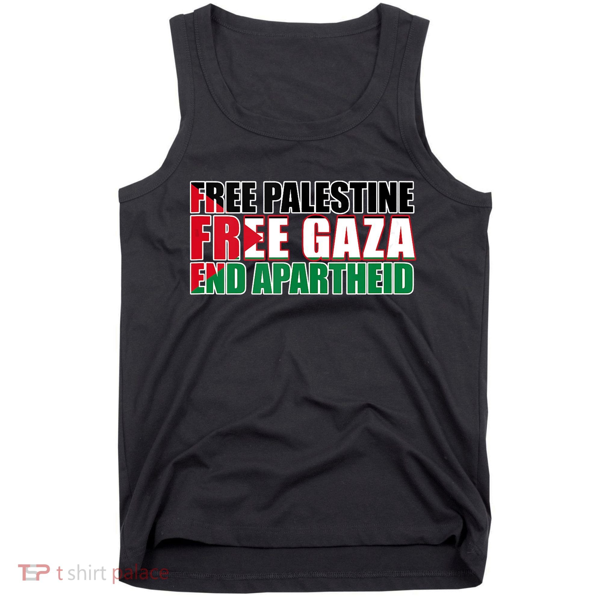 Free Palestine Free Gaza End Apartheid Palestinian Flag Tank Top
