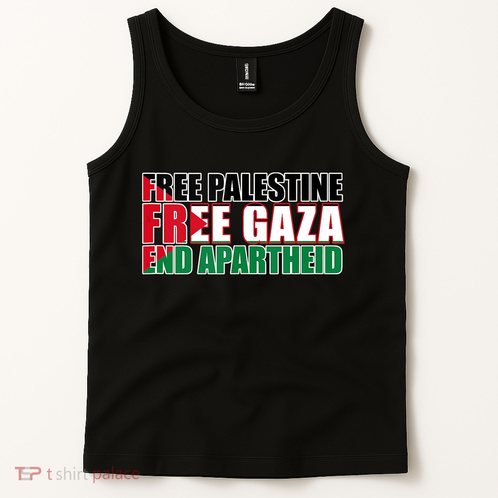 Free Palestine Free Gaza End Apartheid Palestinian Flag Tank Top
