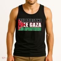 Free Palestine Free Gaza End Apartheid Palestinian Flag Tank Top thumb 3