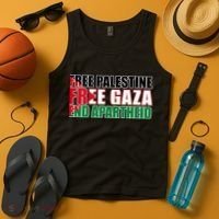 Free Palestine Free Gaza End Apartheid Palestinian Flag Tank Top thumb 4