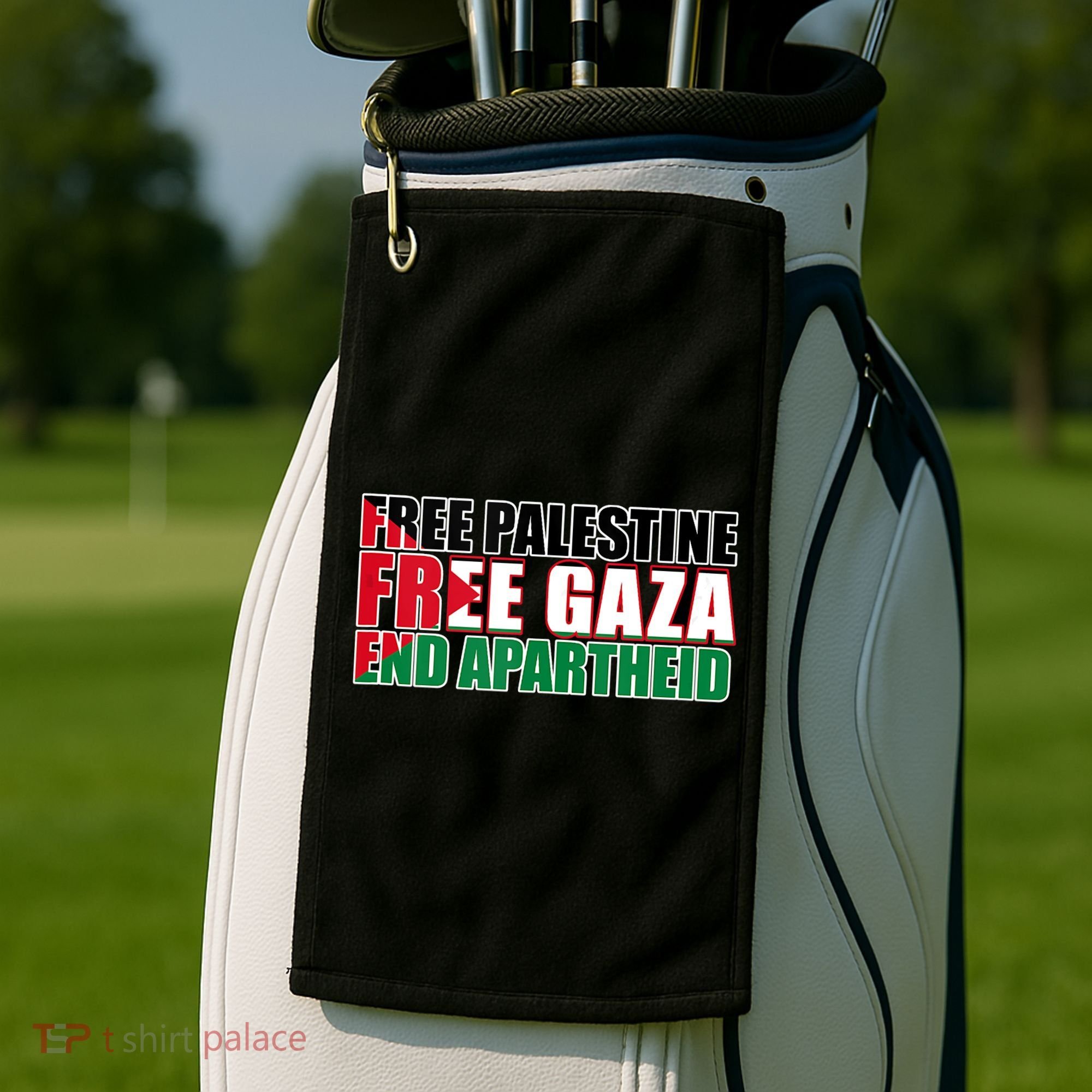 Free Palestine Free Gaza End Apartheid Palestinian Flag Golf Towel